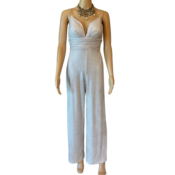 Aidan Mattox Knit Foiled Jumpsuit - Picture 8 of 12